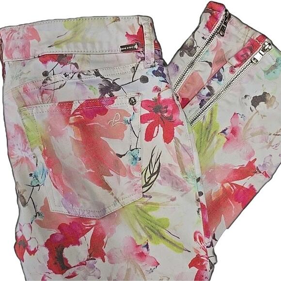 DL1961 Womens Florence Floral Jeans Sz 28 Insta Sculpt Cropped Carnival Fairy - Picture 2 of 15